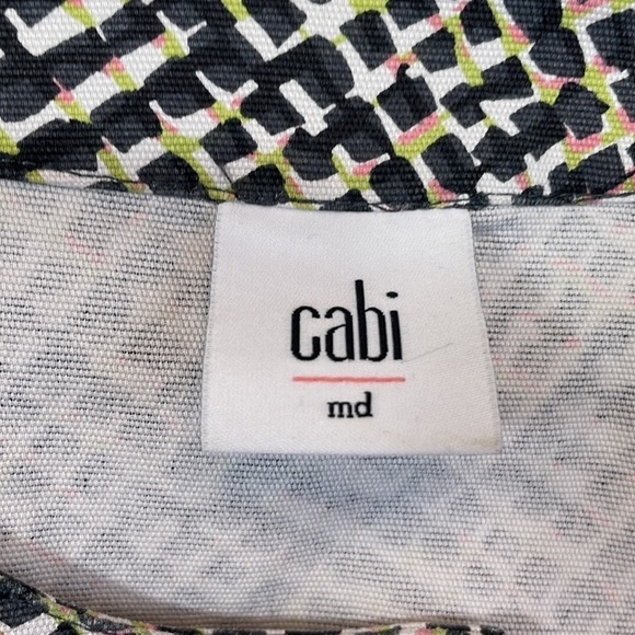 CAbi Jacket Cliffside Moto Zip Printed Blazer Black Pink Style 5099 Size Medium - Picture 10 of 11